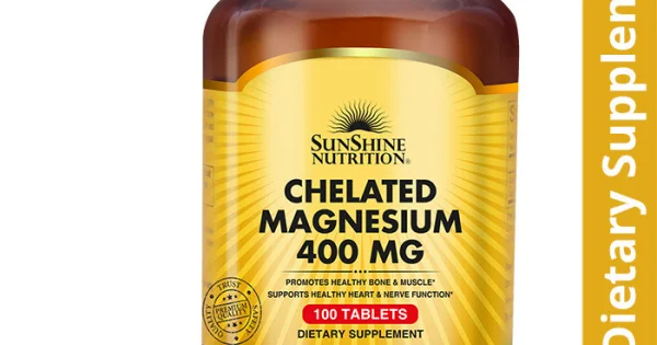 Sunshine Nutrition Chelated Magnesium 400mg 100 Tablets